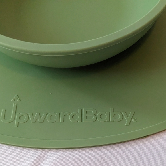 UpwardBaby Sage Green Baby Toddler Silicone 1 Pc Suction Bowl and Mat - Picture 2 of 4
